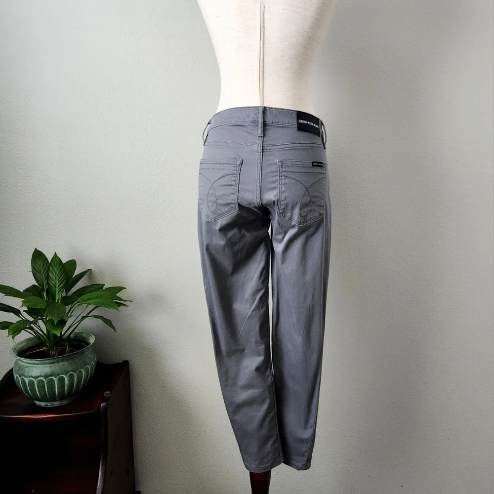 Calvin Klein Jeans Gray Ankle Skinny Lightweight Pants With Stretch, Size 4